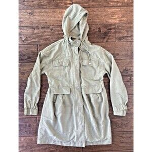 7 For All Mankind Women's Green Long Sleeve Hooded Jacket Size S Feminine Spring